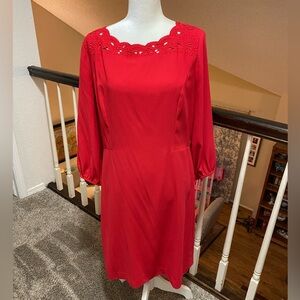 Talbots scallop neck dress